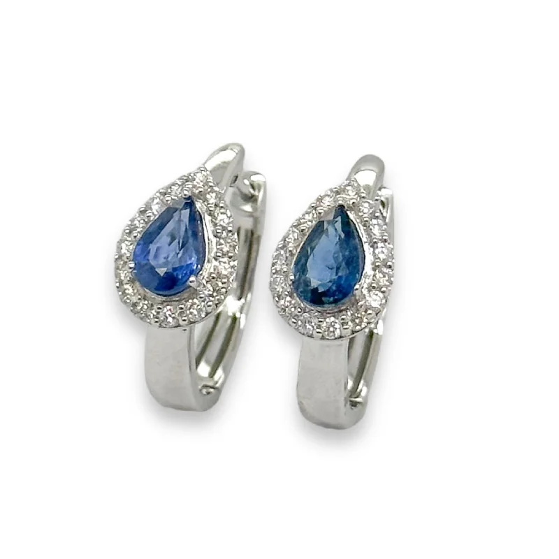 Special Jewelry Deals – Upgrade Your Collection 14K W Gold 0.25cttw G-H/SI1 Diamond and 1.06cttw Sapphire Earrings