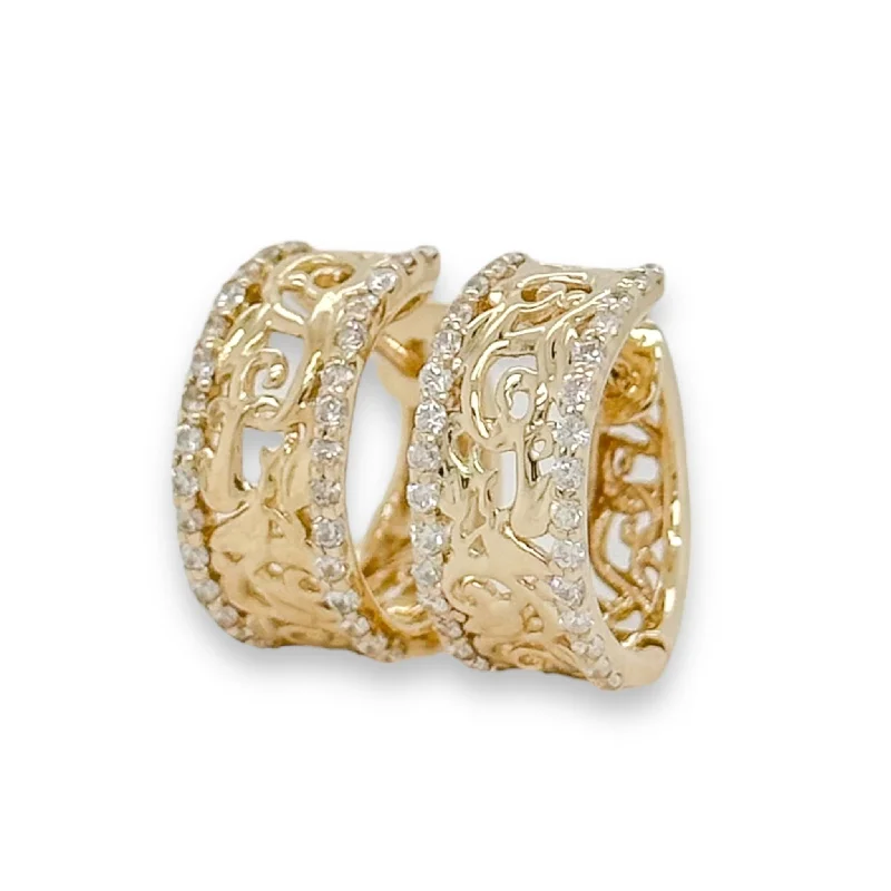 The Perfect Jewelry Piece At The Perfect Price 14K Y Gold 0.50cttw Diamond Huggie Earrings